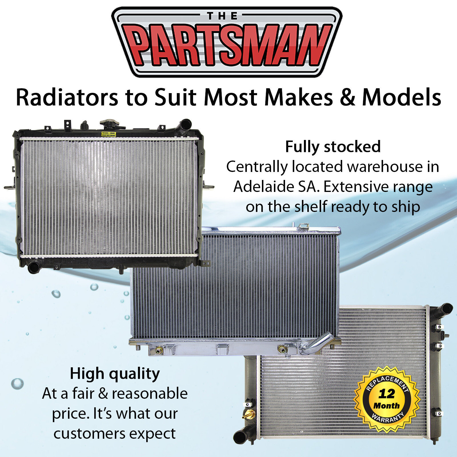 Radiator fits Mazda 121 Metro 8/96-2/00 1.3L & 1.5L Single Pin Mount ...