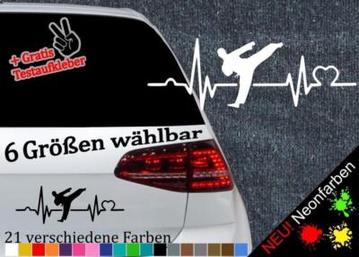 Herzschlag Taekwondo Aufkleber 6 Größen 21 Farben- Kampfsport Karate Japan Sport