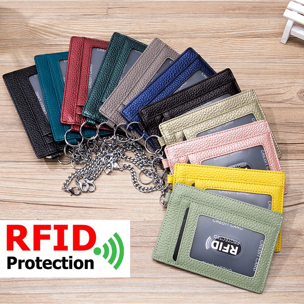 Rfid Blocking Protection Men id Credit Card Holder Wallet Leather