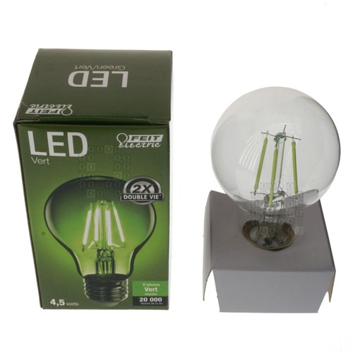 Feit Electric A19/TG/LED Green Filament LED Light Bulb, 4.5 Watt, 120V E26 - Picture 14 of 14