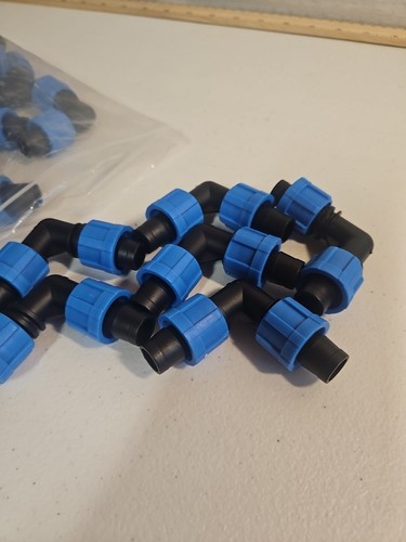 Drip Irrigation 1/2" Elbow Fittings:1/2 Inch Drip Line Lock Barbed 90 Degree Elb