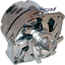 HIGH OUTPUT ALTERNATOR CHROME BILLET FOR CHEVY HOLDEN GM HOTROD 1 ONE WIRE 200A