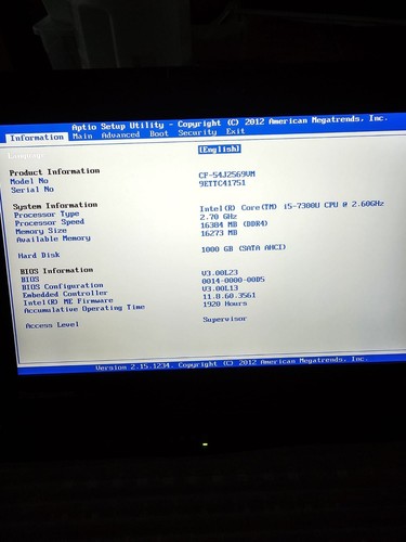 TOUCH SCREEN/ddr4/Panasonic Toughbook CF-54/mk3 Core i5-7300 2.6/CF-54J2569VM - Picture 5 of 11
