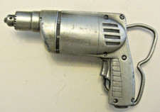 VTG Belt Buckle 1980 Bergamot Brass Works Handheld Drill Tool Pewter Tone