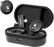 Boya Omic Usb C Wireless Microphone For Android, 18h Battery Life, Dual Clip On