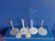 6 METAL DOLL STANDS- ASSORTED SIZES- USED