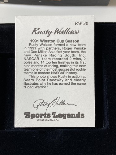 Rusty Wallace Champions of Racing Collector Series 14 Sports Legends K&M Card - Picture 11 of 13