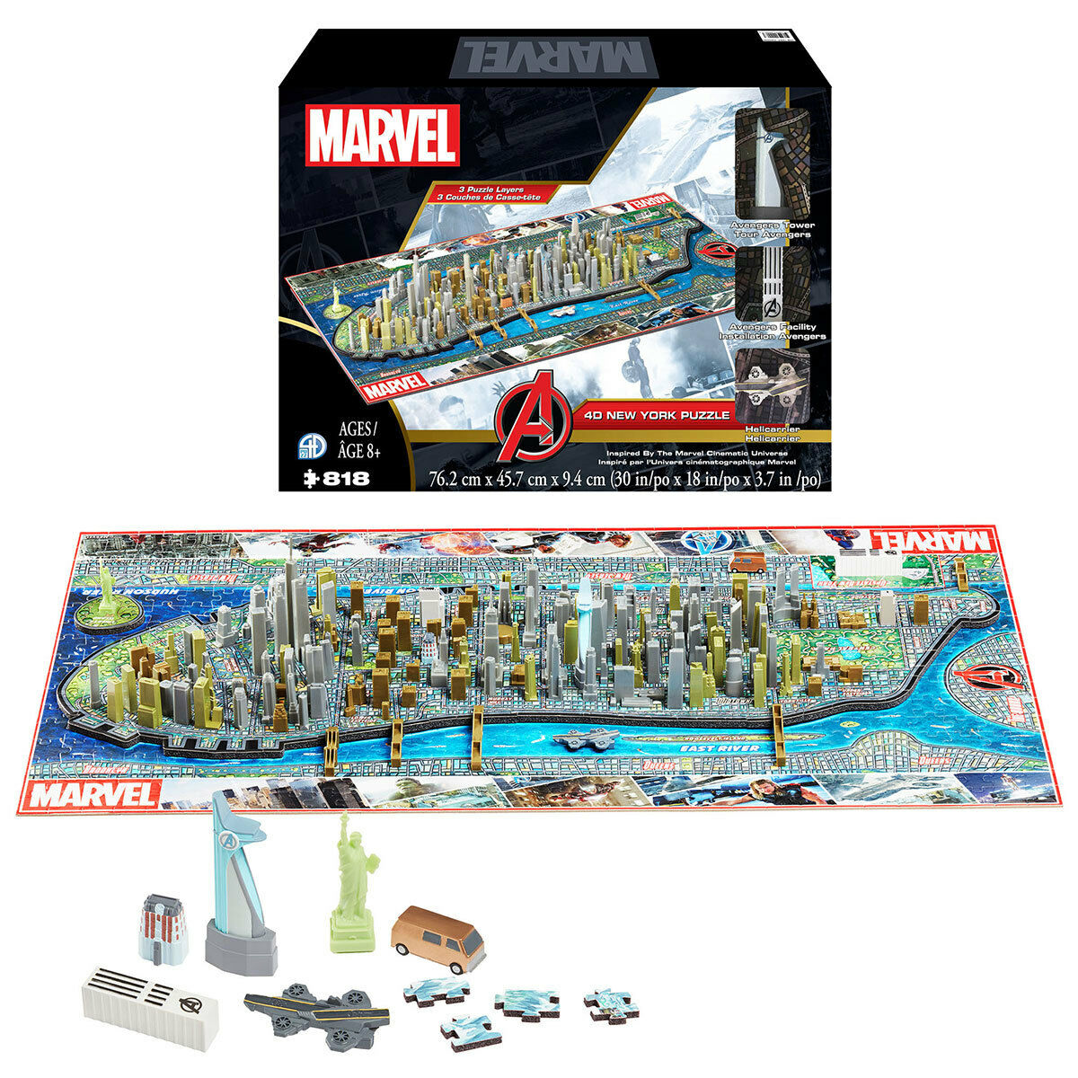 Marvel Avengers New York 4D Toy Jigsaw Puzzle 818 Piece Cinematic Universe  NEW