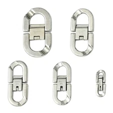 5Pcs Stainless Steel Fold Over Clasps DIY Necklace Bracelet Extender Oval Shaped