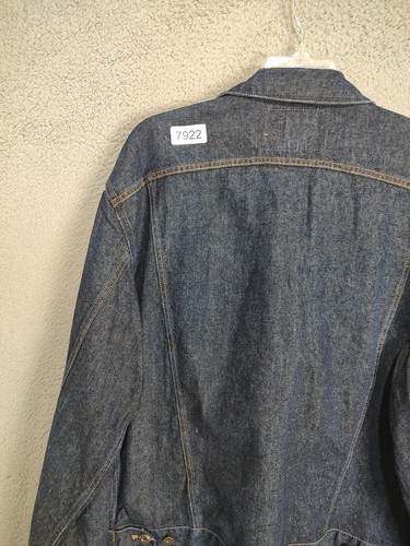 Guess Jean Jacket Adult XXL 2XL Blue Denim Trucker Jacket Heavy Cotton Mens - Picture 16 of 16