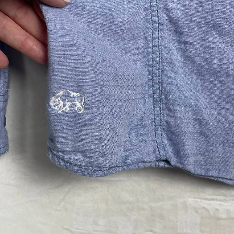 Buffalo David Bitton Patchwork Logo Soft Blue Den… - image 8