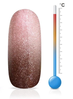 Jolifin LAVENI Shellac Gellack - Thermo nude-brown Glimmer 10ml UV/LED #S1592