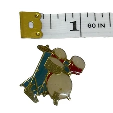 Vintage 1980’s Drum Set 1” Enamel Pin Tie Tack Hat Pin