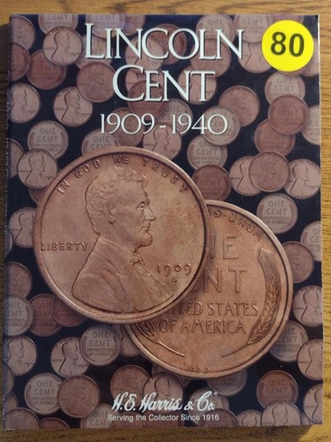 1909 - 1940  LINCOLN CENT - HARRIS COIN FOLDER - USED ***SHIPS FREE***  #80