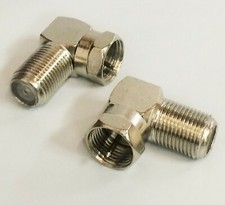 2-Pack 90 Degree Right Angle Coaxial Coax Connector RG59/RG6U Cable Adapter