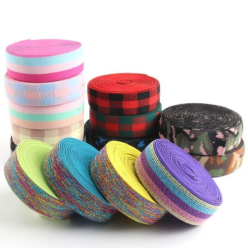 Rubber Elastic Band - 25mm Camouflage Stripe Lattice Ribbon Clothing Bags DIY - Picture 8 of 35