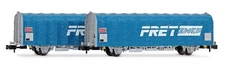 ARNOLD HN6696 N Scale Set of 2 2 Axle Tarpaulin Trucks FRET SNCF Era IV-V