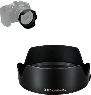 JJC LH-EW65C Gegenlichtblende für Canon RF 16mm F2.8 Macro STM Objektiv auf Canon R5 R6 RP