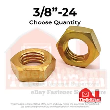 3/8"-24 Brass Hex Jam Nut (Pick Quantity)