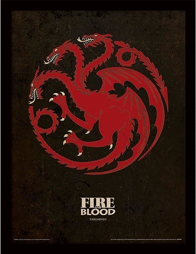 Gadget - Game Of Thrones: Pyramid - Targaryen (Stampa In Cornice Plexiglass 30X4