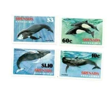 Grenadines 1982 - Whales - Set of 4 Stamps - Scott #529-32 - MNH