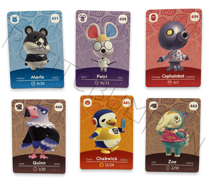 Zoe 442 Animal Crossing Amiibo Authentic Nintendo Mint Card Series