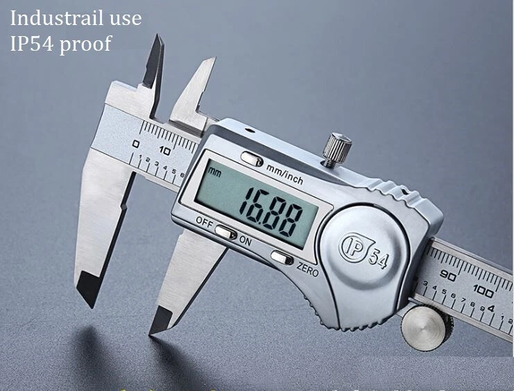 Industrial Digital Vernier Caliper Full Steel Stainless LCD case150 200 300mm  - image 2 of 4