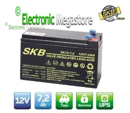 Batteria Ermetica Ricaricabile al Piombo 12V Volt 7.5Ah faston 4,8 UPS SICUREZZA