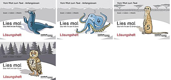 Thumbnail - Lies Mal Lösungsheft 7 U 3, 4, 5 Eule, Robbe, Krake, Erdmännchen