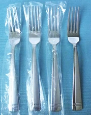 New Oneida AMSTERDAM Set of 4 Dinner Forks Stainless Flatware (8 1/4")