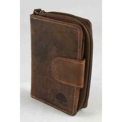 Greenburry Ladies Purse Latch-Zipper Purse Beef Leather Wallet 1792