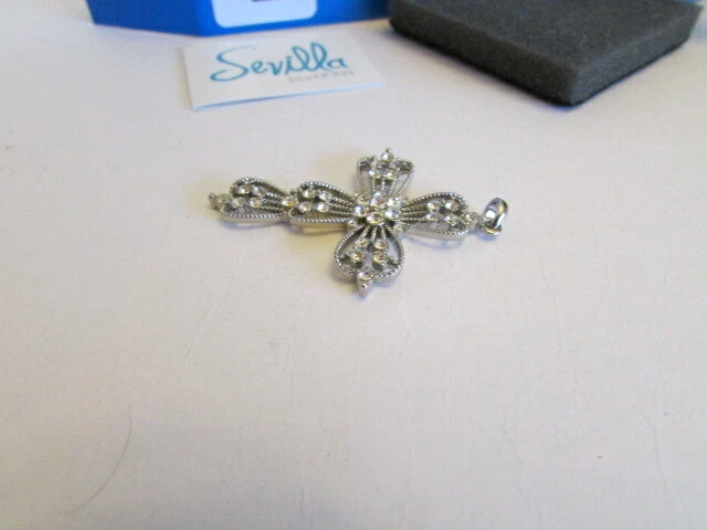 NEW Sevilla Sterling Silver 925 CZS Cross Pendant JB-2-WWA Foto 4 de 4