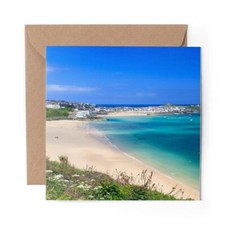 1 x Blank Greeting Card Porthminster Beach St Ives Cornwall #51758