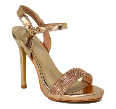 VERDE FASHION Scarpe Donna Sandalo Elegante Colore Rose Gold 2795