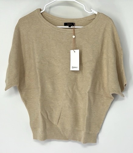 Quince NWT women’s cotton/cashmere dolman sweater small Beige