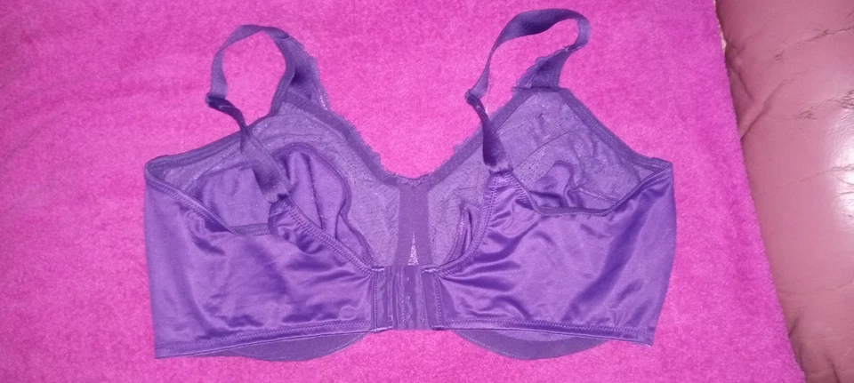 Sujetador minimizador de encaje Lilyette Comfort 42DD púrpura sin forro con aros 0428 Foto 2 de 3