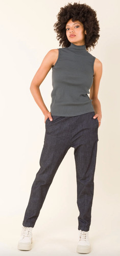 Prairie Underground gray XS sleeveless mock tee organic cotton