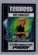 Kruz Schoolcraft 2025 Leaf Optichrome Baseball 1/1 Pre Production Proof