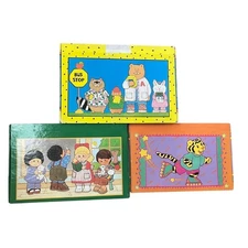 Lot Of 3 Stacking General Box Co School Pencil Boxes Animals Tiger Schoolhouse