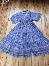 V neck, batwing sleeve. Drawstring, Summer Dress