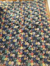 Calico Fabric Yo Yo Quilt Vintage Handmade 54 X 70 Farmhouse Find