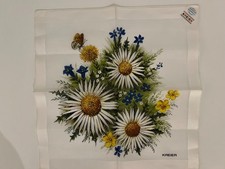 Vintage Sammlerst&uuml;ck KREIER Taschentuch Bergbl&uuml;ten Wiese