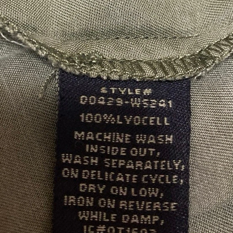 Vestido Camisa Denim Sanctuary Army Girl Verde Cinturón Manga Larga Con Botones Talla M Foto 4 de 4