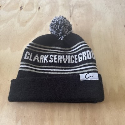 Clark Service Group Winter Beanie Hat Black Striped