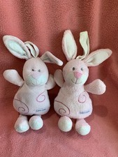 2 X Mothercare Baby Curls Bunny Rabbit pink rattle soft toy pram hanging Toys