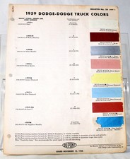 1959 Dodgedodge Truck Exterior Color Samples 684