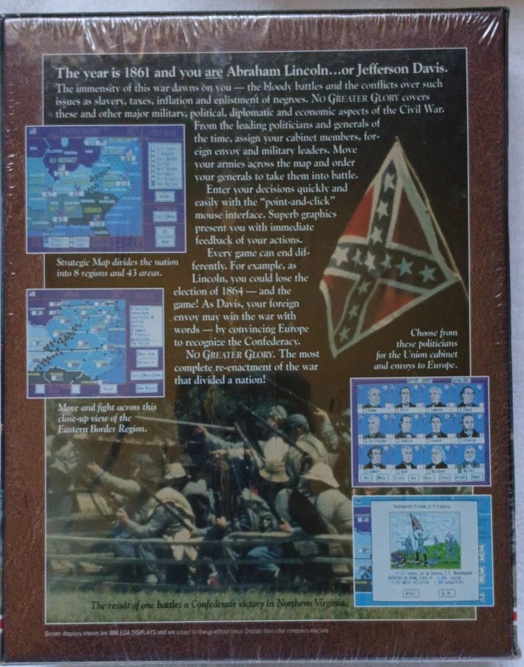 No Greater Glory - The American Civil War IBM PC 3.5" Disks, SSI - Sealed Box - Image 2 of 4