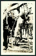 aa Photomontage Exaggeration rabbit kill original old 1910s RPPC photo postcard