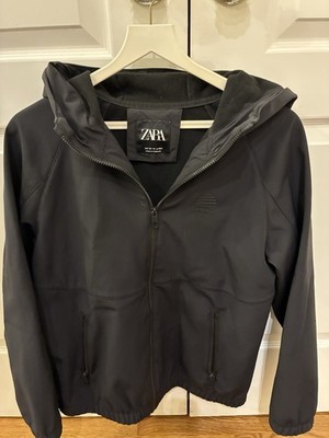 Zara Boys Black Jacket Size 13-14 Windbreaker Full Zip Hooded Long Sleeve Kids