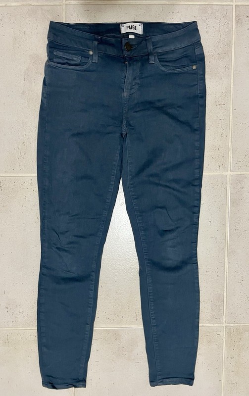 Rare Paige Verdugo Crop Jeans Women 26 Gray Grey Denim Mid Rise Ankle Inseam 24